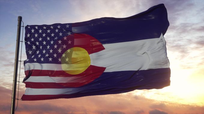 Colorado and US Flag blended together