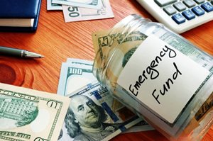 Emergency fund jar of money