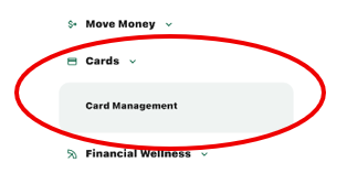 Select Cards and Card Management.