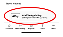 Select the card you want to add to Mobile Wallet. Scroll down to the bottom of the screen and select Add to Wallet.