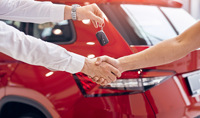 Red car with keys