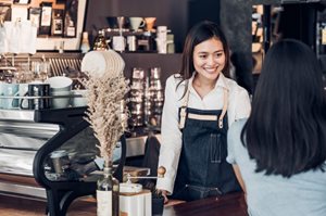 Woman working as a barista