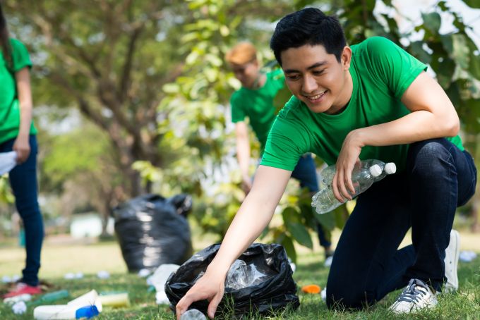 cleaning up the park