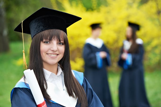 woman graduating college