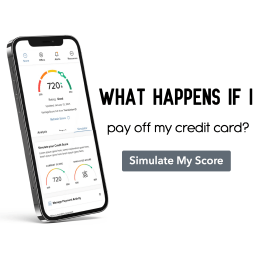 What happens if I pay off my credit card? Simulate my score.